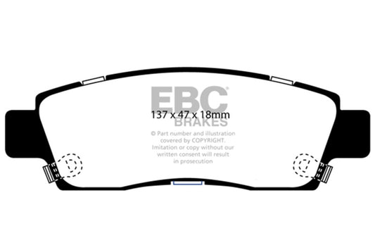 EBC 2007-2017 Buick Enclave 3.6 Yellowstuff Rear Brake Pads DP41672R