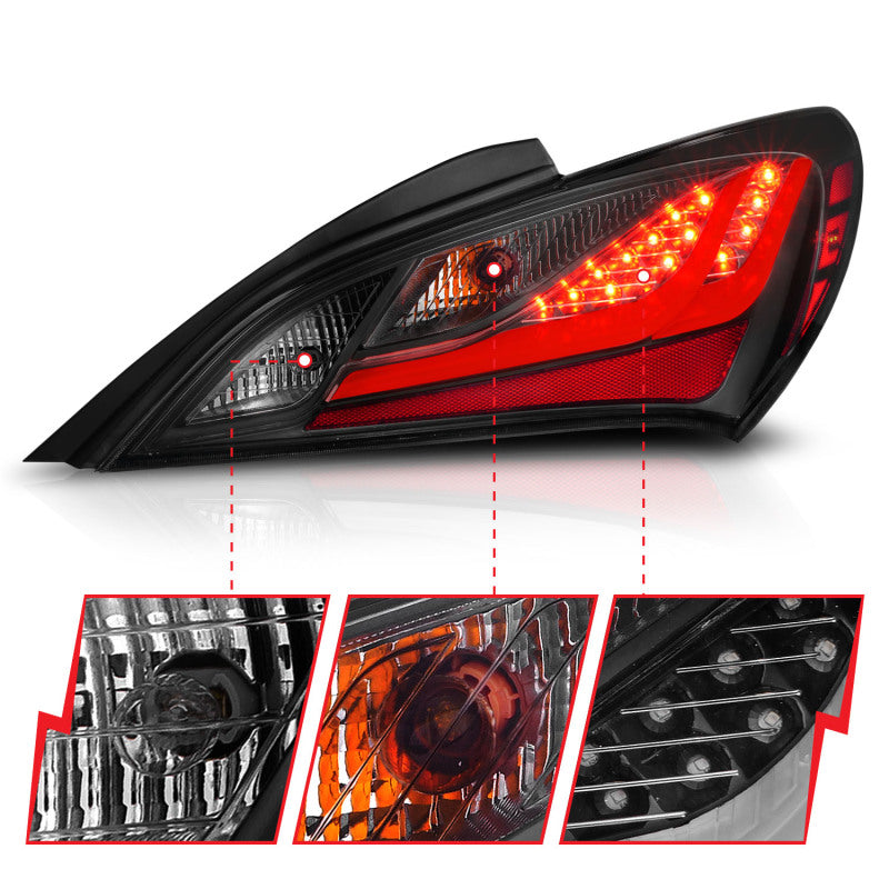 ANZO 2010-2016 Hyundai Genesis Coupe LED Taillights