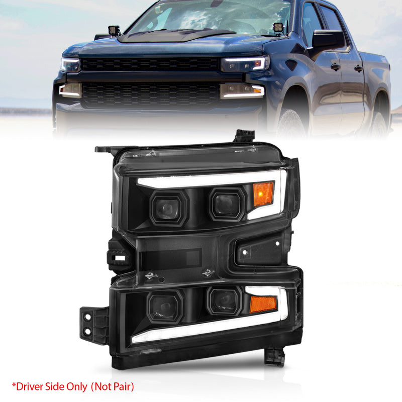 ANZO 2019-2022 Chevrolet Silverado 1500 LED Projector Headlights - Driver Side