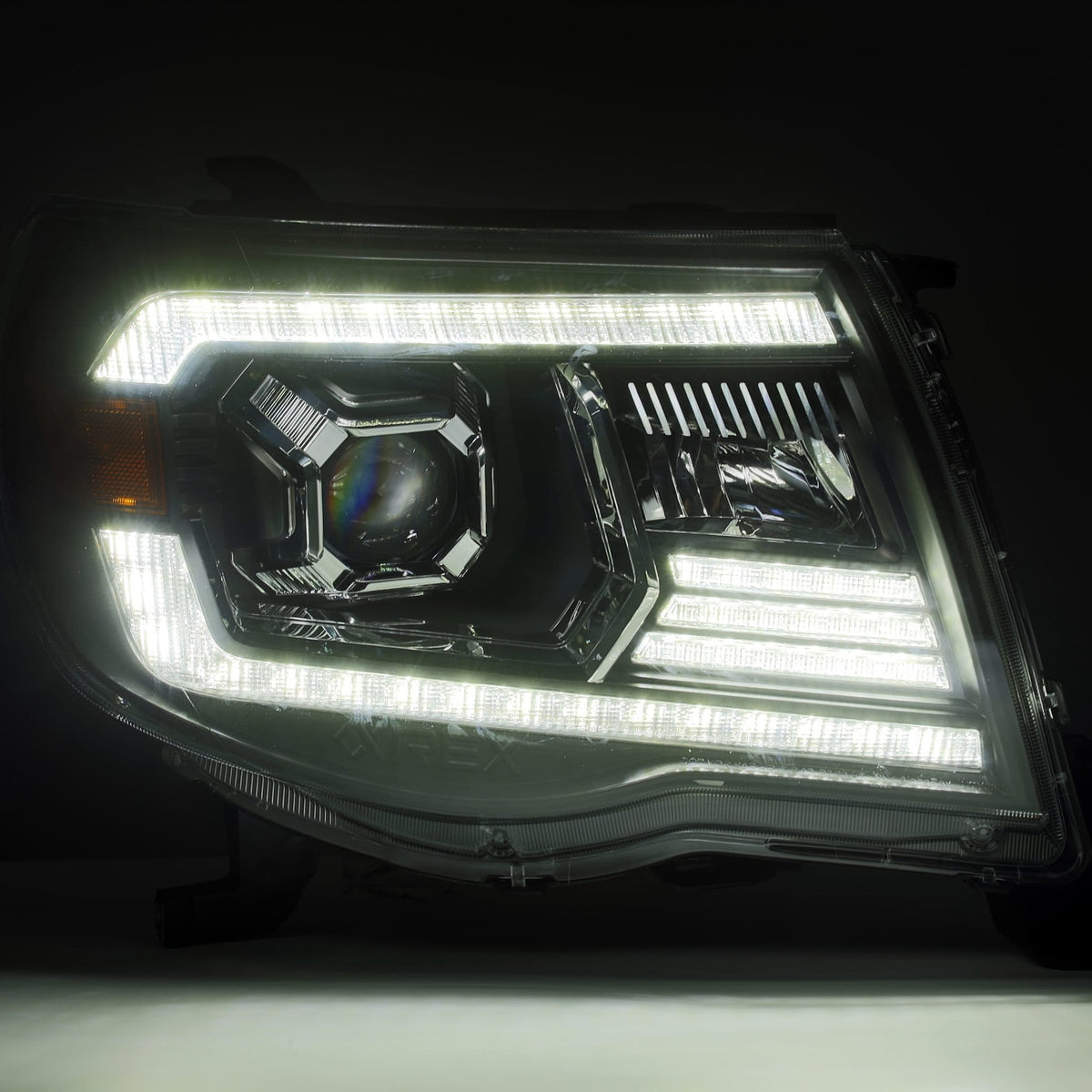 AlphaRex 880740 05-11 Toyota Tacoma LUXX LED Projector Headlights Plank Style Chrome with Activation Light/DRL