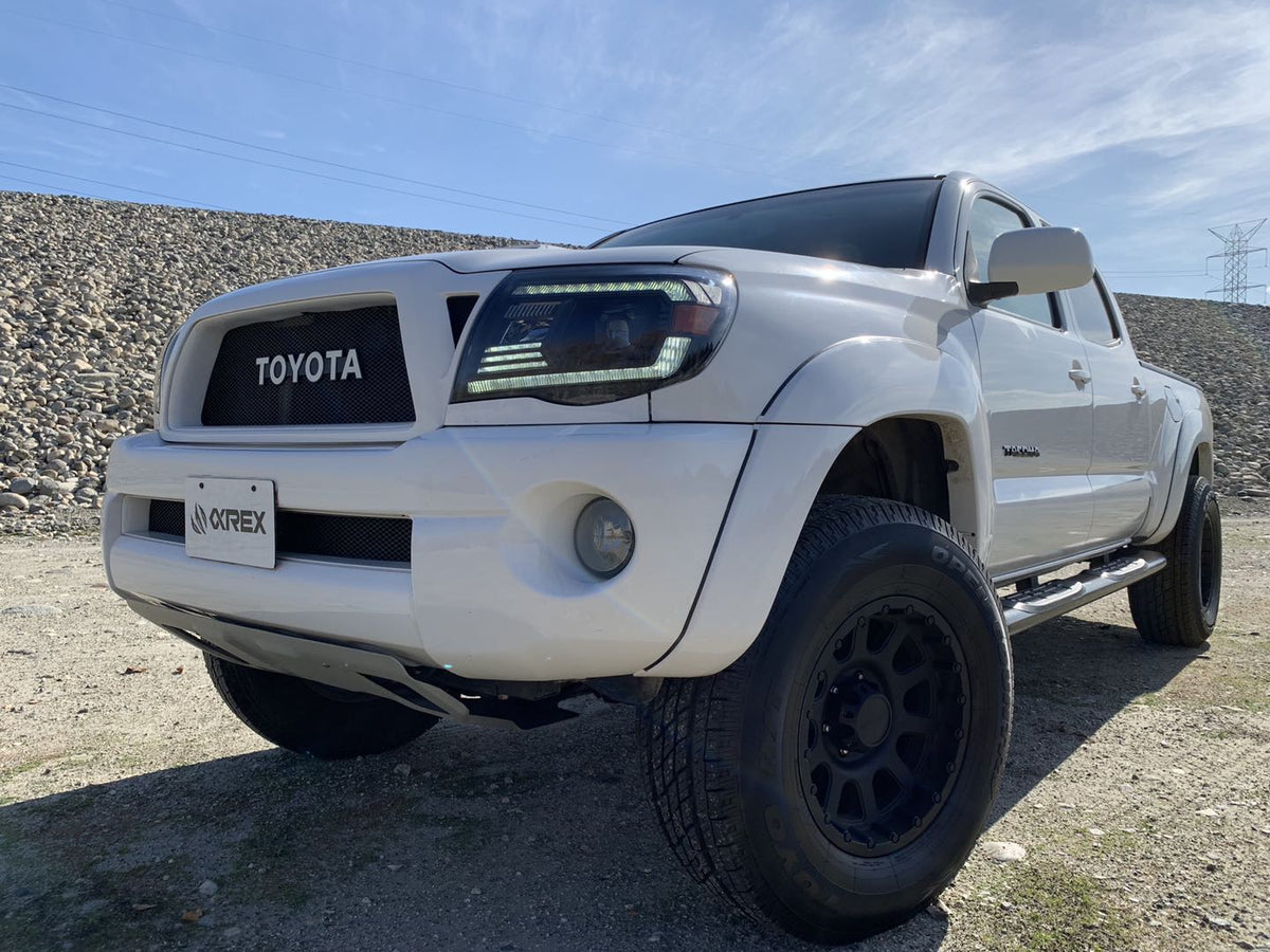 AlphaRex 880737 05-11 Toyota Tacoma PRO-Series Projector Headlights Plank Style Design Chrome with DRL