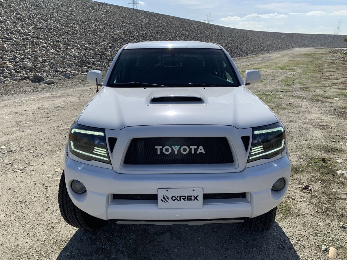 AlphaRex 880737 05-11 Toyota Tacoma PRO-Series Projector Headlights Plank Style Design Chrome with DRL