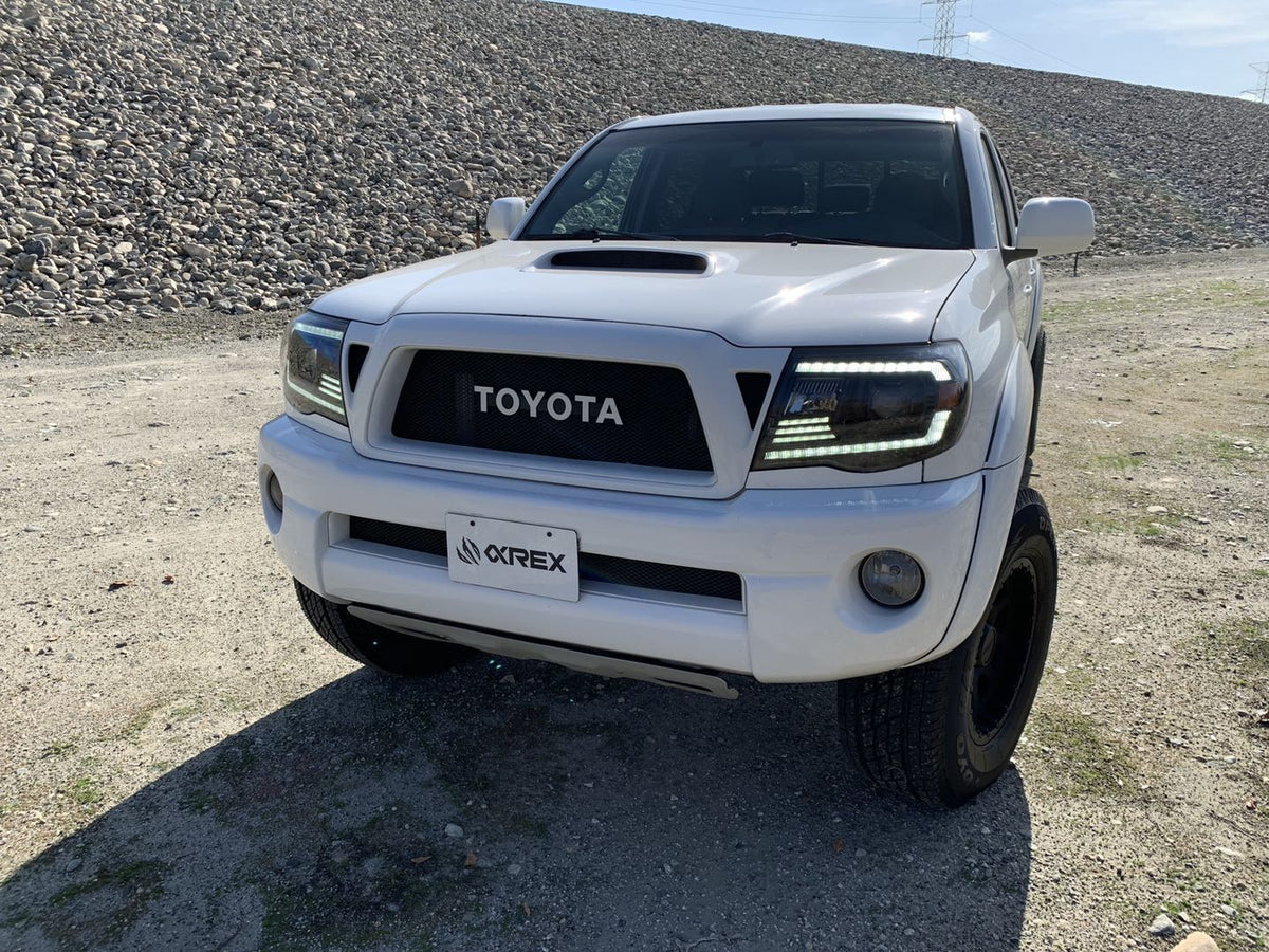 AlphaRex 880737 05-11 Toyota Tacoma PRO-Series Projector Headlights Plank Style Design Chrome with DRL