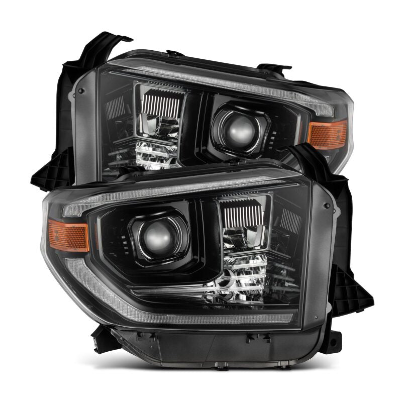 AlphaRex 880836 14-21 Toyota Tundra LUXX-Series LED Projector Headlights Alpha-Black with Activation Light & Sequential Signal + DRL