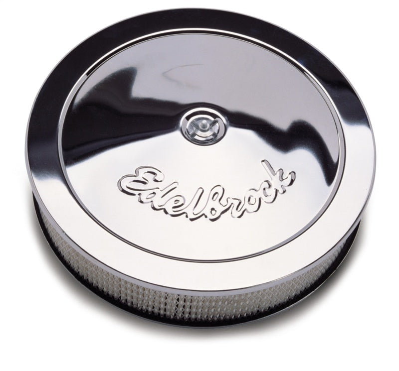 Edelbrock 1207 Pro-Flo Round Air Cleaner 14 in x 3-5/16 in Paper Element Chrome