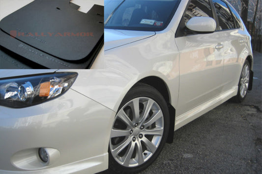 Rally Armor Basic Mud Flaps - 2008-2011 Subaru Impreza - Black/Black Logo - #MF6-BAS-BLK