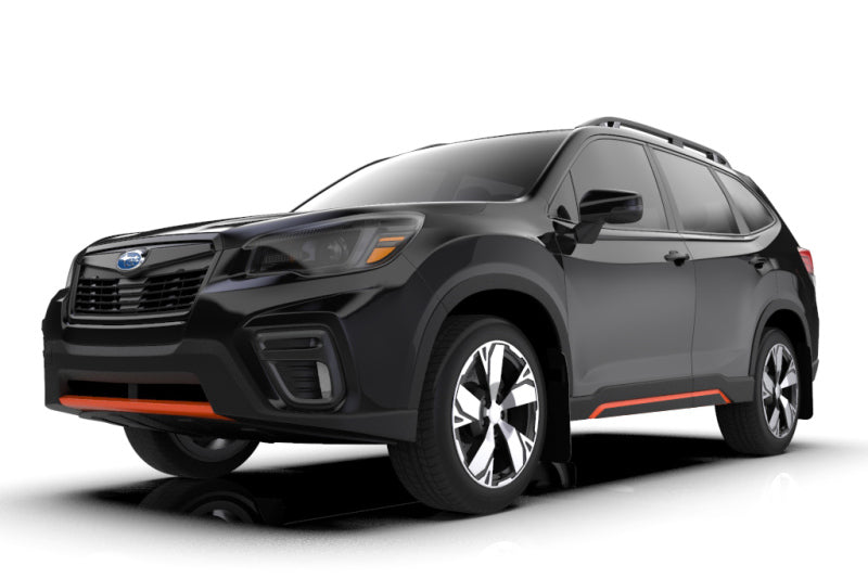 Rally Armor UR Mud Flaps - 2019-2021 Subaru Forester - Black/Orange Logo - #MF52-UR-BLK/OR