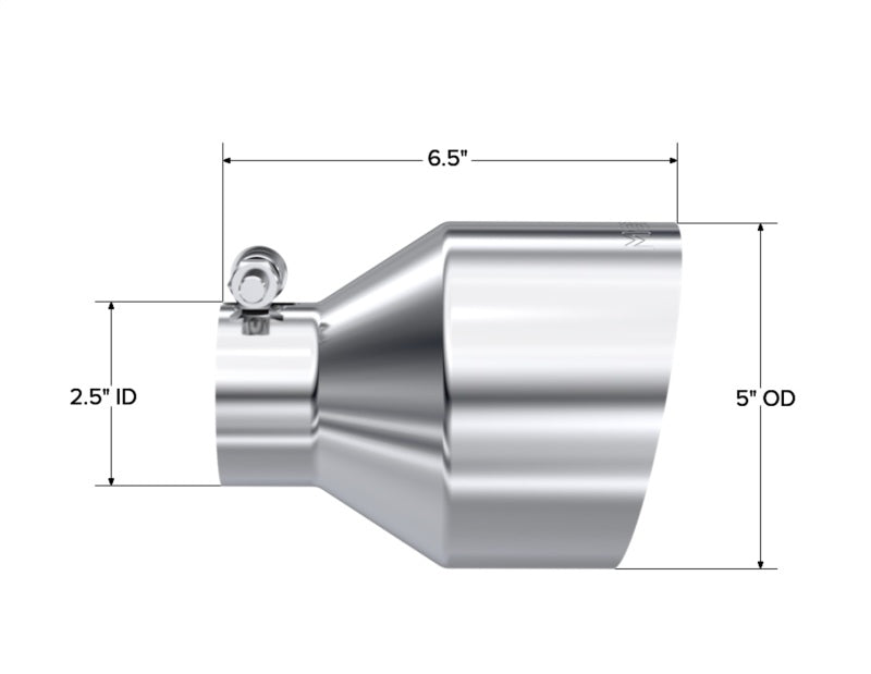 MBRP Univ T304 Tip 2.5in ID / 5in OD Out / 6.5in Length Single-Wall