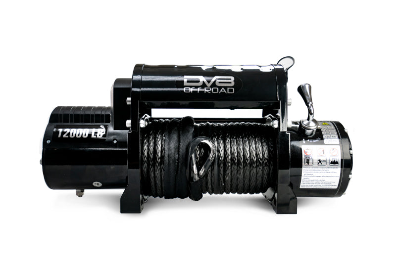 DV8 Offroad 12000 LB Winch w/ Synthetic Line & Wireless Remote - Black - #WB12SR