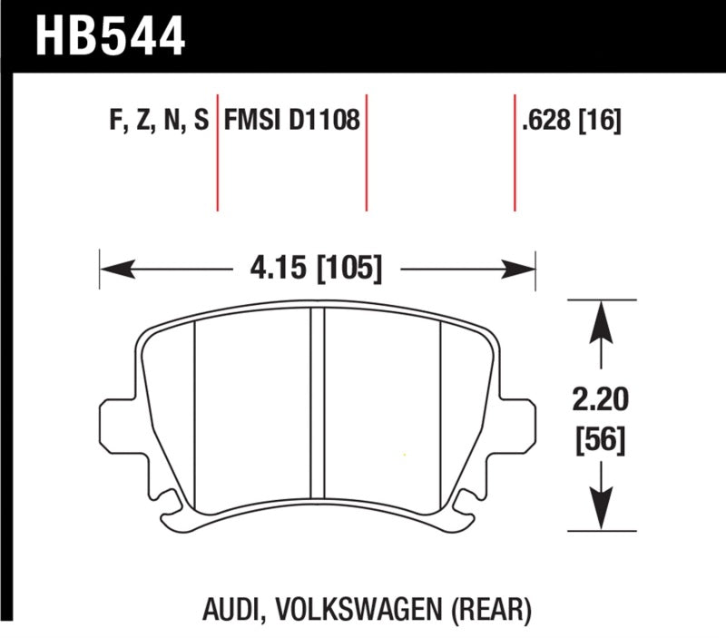 Hawk Performance HB544C.628 HPX Motorsport Brake Pads