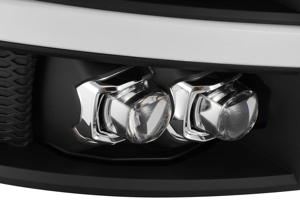 AlphaRex 880209 07-13 Chevrolet 1500 HD NOVA LED Projector Headlights Plank Style Matte Black with Activation Light/Sequential Signal