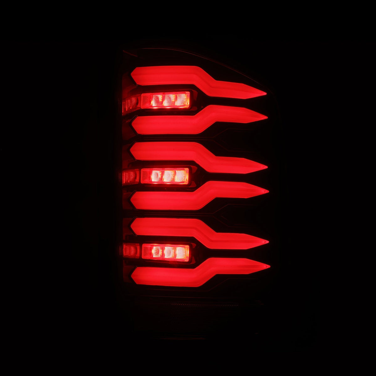 AlphaRex 620000 07-14 Chevrolet Silverado 1500/2500 HD/3500 HD Luxx-Series LED Tail Lights Black/Red