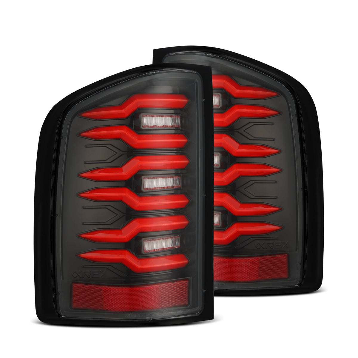 AlphaRex 620000 07-14 Chevrolet Silverado 1500/2500 HD/3500 HD Luxx-Series LED Tail Lights Black/Red