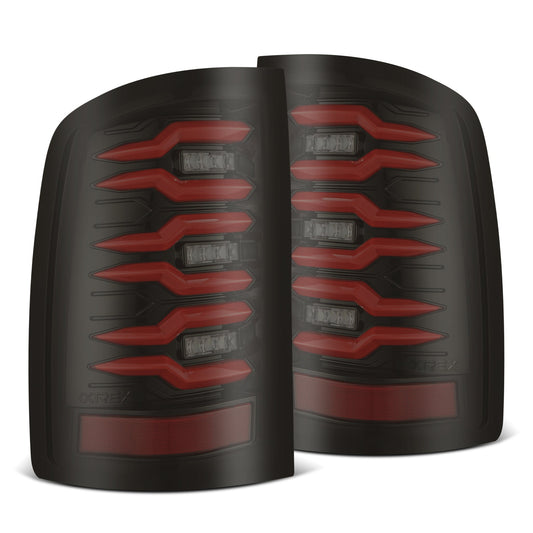 AlphaRex 630080 2007-2013 GMC Sierra 1500/2007-2014 2500/3500 HD (No Classic/Dually) Luxx-Series LED Tail Lghts Black Red