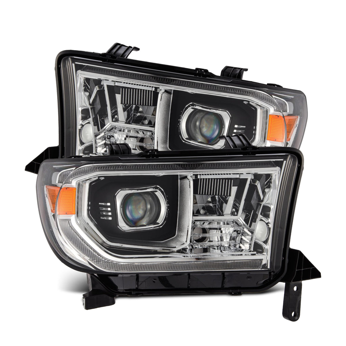 AlphaRex 880827 07-13 Toyota Tundra / 08-17 Sequoia PRO-Series Projector Headlights Chrome with Sequential Signal + DR