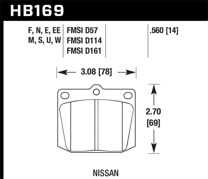 Hawk Performance HB169S.560 HT-10 Motorsport Brake Pads