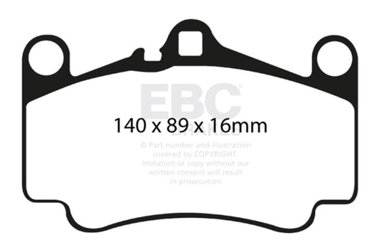 EBC 03-05 Porsche 911 (996) (Cast Iron Rotor only) 3.6 Carrera 4S Yellowstuff Front Brake Pads DP41515R