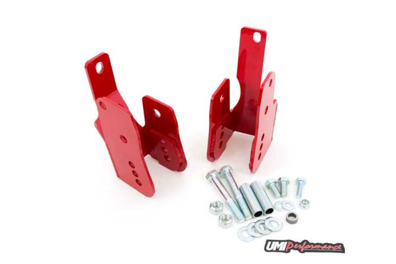 UMI Performance 1060-R Rear Control Arm Relocation Brackets Bolt-In Red