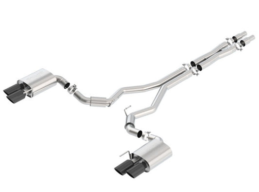 Borla 140745BC 2018 Ford Mustang GT (A/T / M/T) 3in S-Type Catback Exhaust w/o Valves w/ Black Chrome Tips - #140745BC