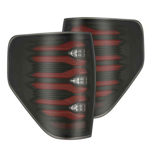 AlphaRex 653090 09-14 Ford F150 LUXX LED Taillights - Black/Red Housing