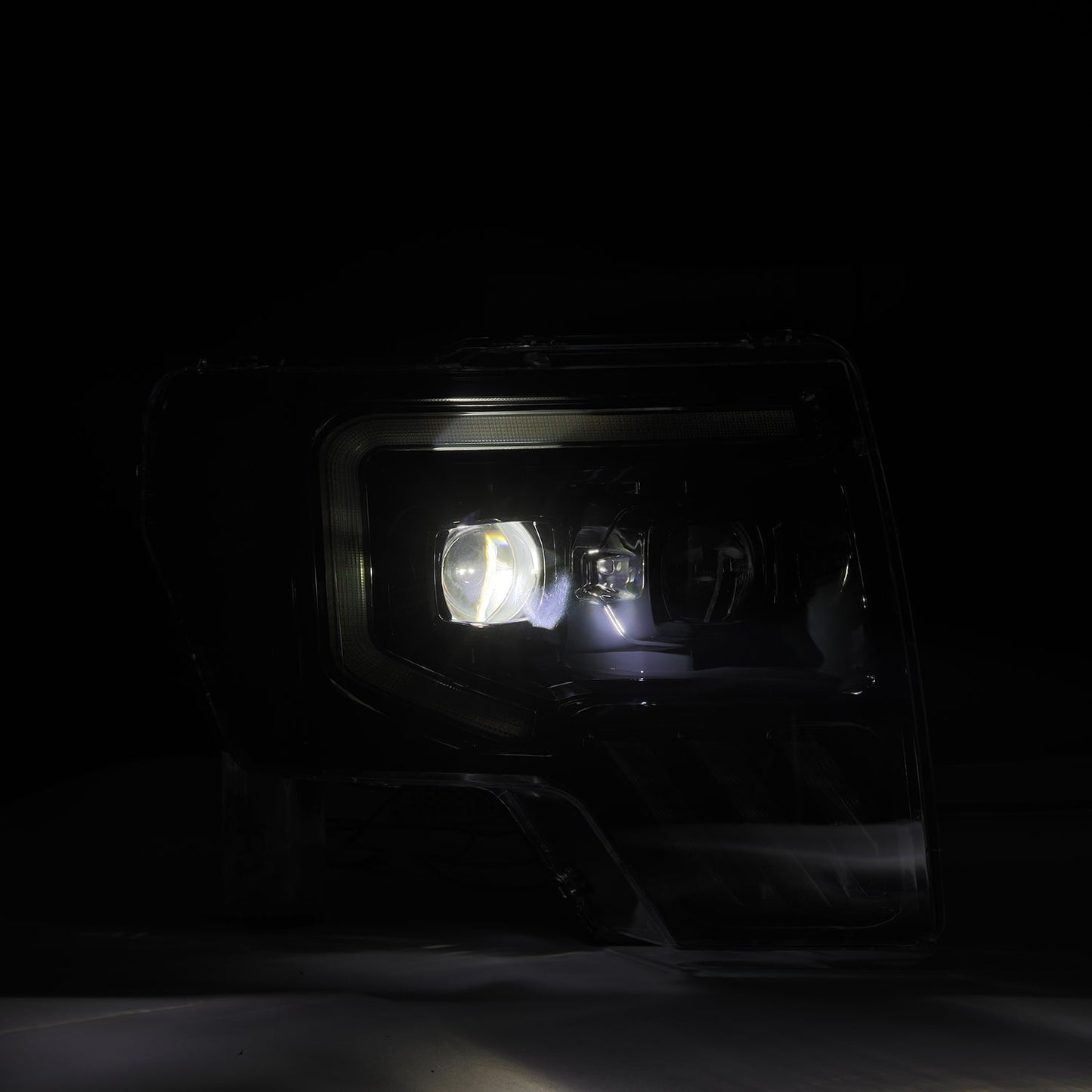 AlphaRex 880090 09-14 Ford F-150 LUXX LED Projector Headlights Plank Style Jet Black w/Activation Light/Sequential Signal/DRL