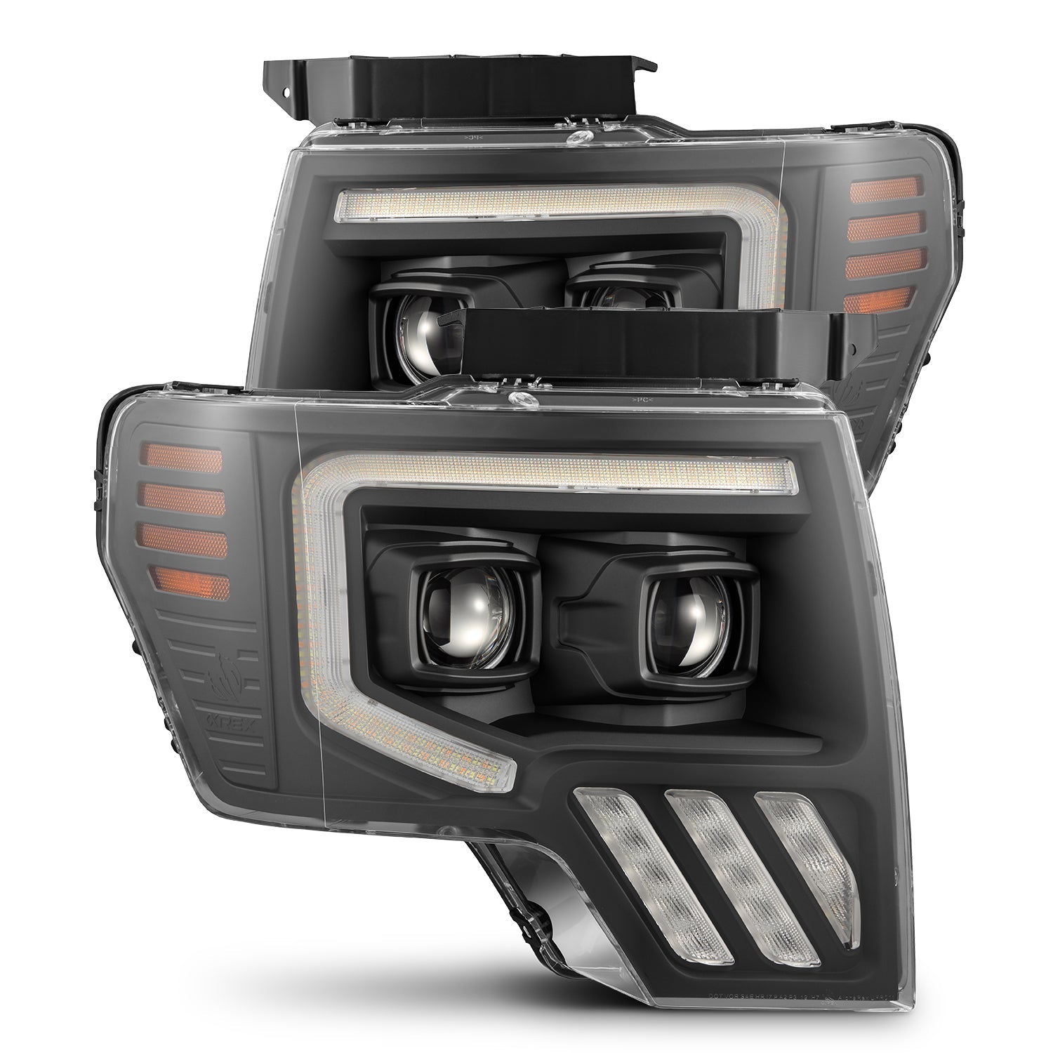 AlphaRex 880092 09-14 Ford F150 MKII LUXX-Series LED Projector Headlights - Black