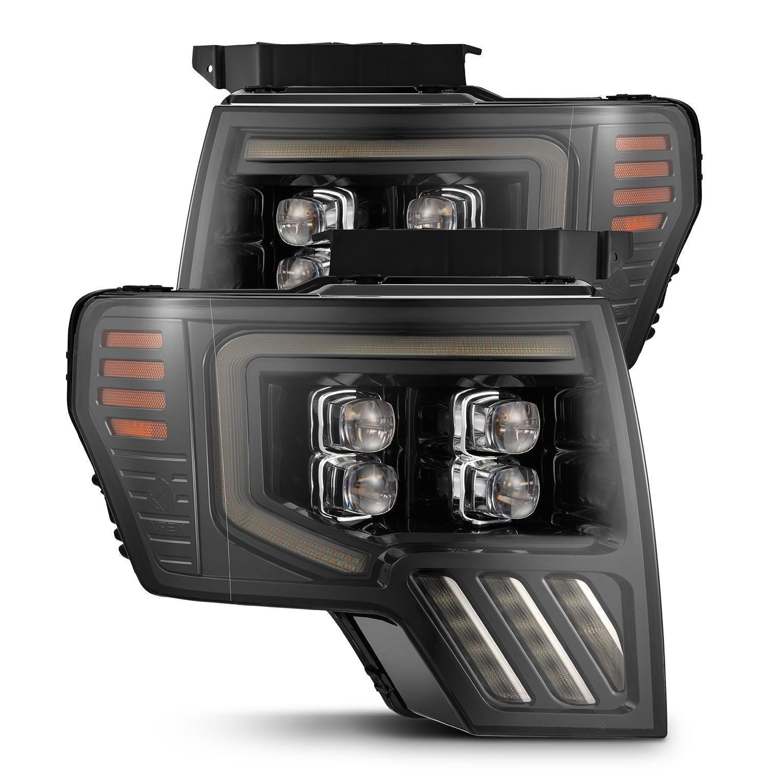 AlphaRex 880093 09-14 Ford F150 NOVA-Series LED Projector Headlights Alpha Black w/Activation Light & Sequential Signal /Switchback DBL