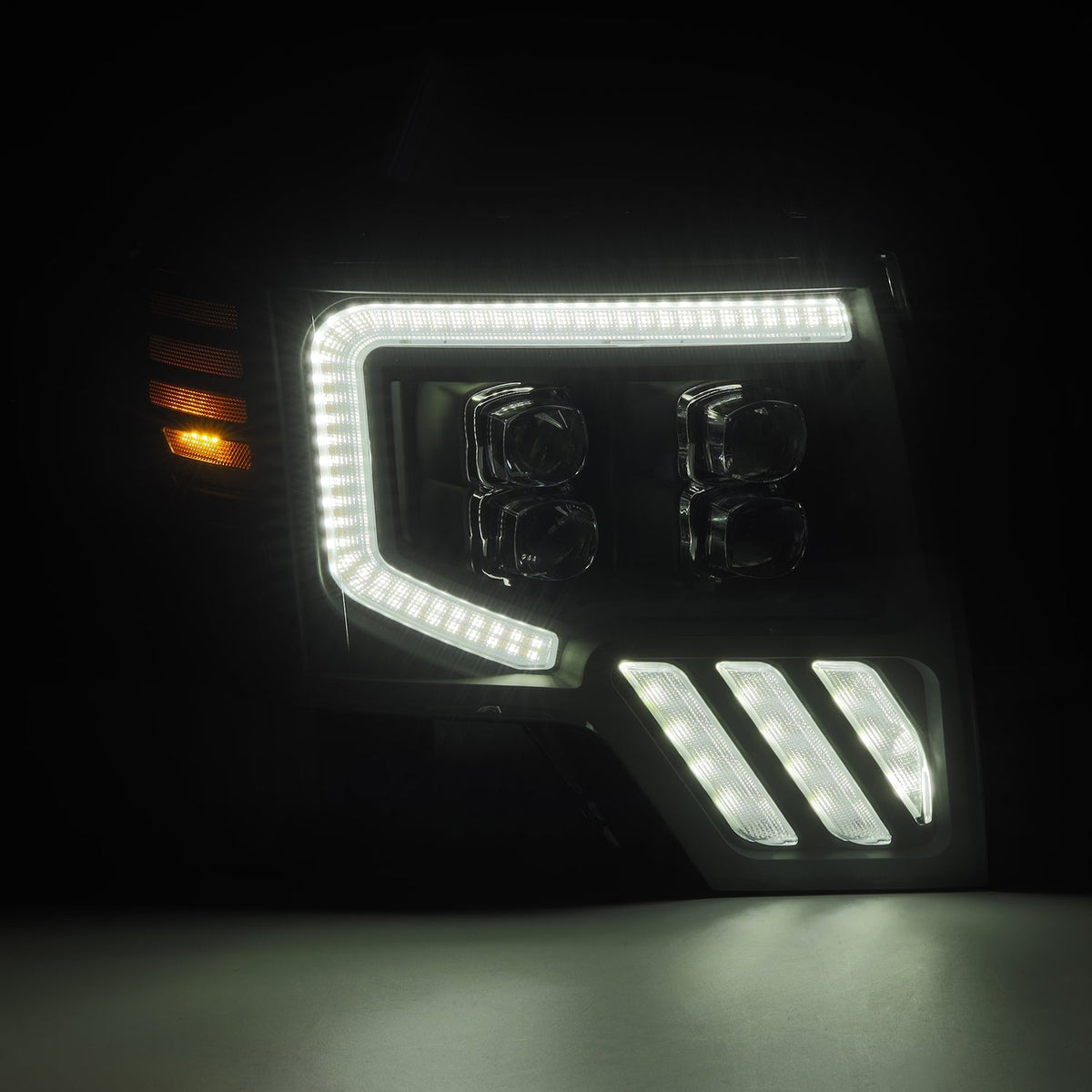 AlphaRex 880095 09-14 Ford F150 NOVA-Series LED Projector Headlights Black with Activation Light & Sequential Signal /Switchback DBL