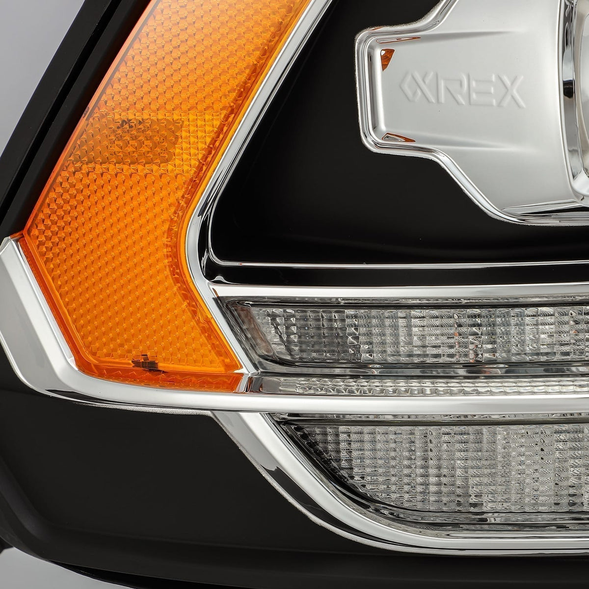 AlphaRex 880523 09-18 Dodge Ram 1500 HD PRO-Series Projector Headlight Plank Style Black with Chrome Acc with Sequential Signal/DRL