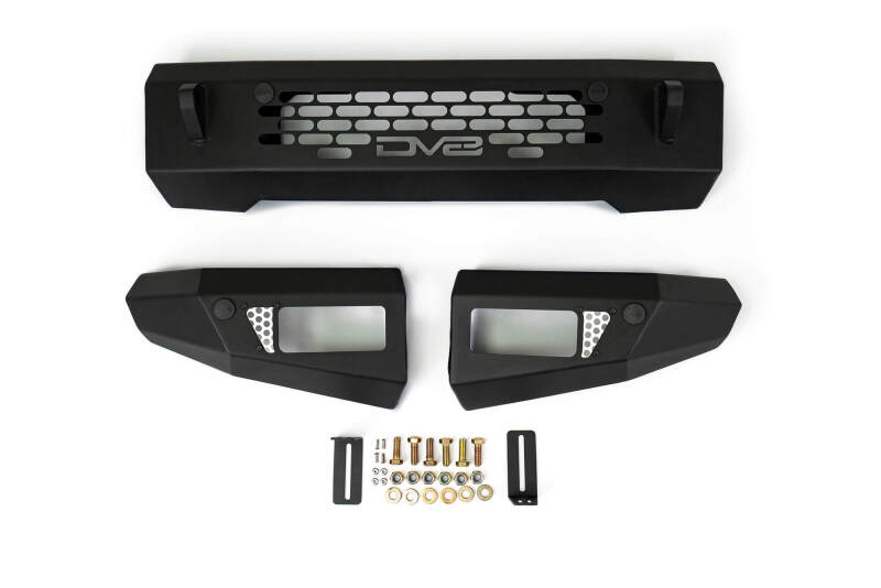 DV8 Offroad 2021+ Ford Bronco Bumper- Accommodates 20in Dual Row Light Bar & (4) 3in Pod Light Mount - #FBBR-03