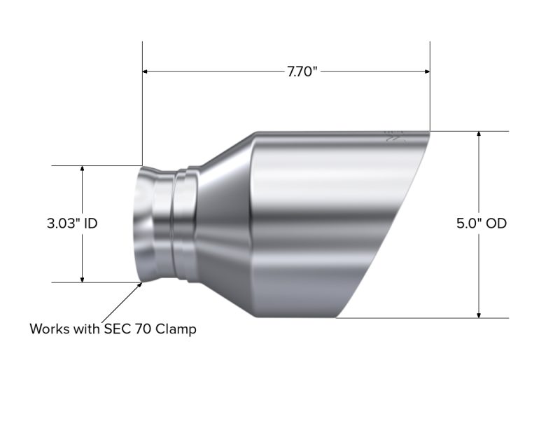 MBRP Charger 5.7L/6.2L/6.4L T304 3in ID / 5in OD Out / 8in Length SS Tip