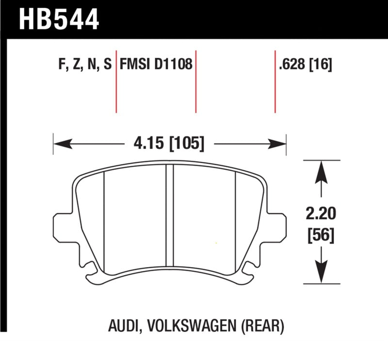 Hawk Performance HB544F.628 HPS Performance Street Brake Pads