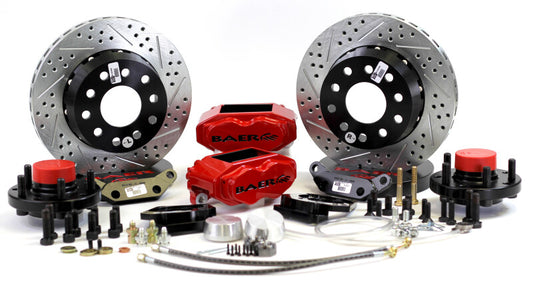 Baer Brakes 1970 Ford Fairlane STD Studs 11in SS4+ Front SDZ Brake Kit - Red — Fits 1970-73 Ford Mustang, 70 Fairlane, 70 Falcon, 70-74 Maverick…