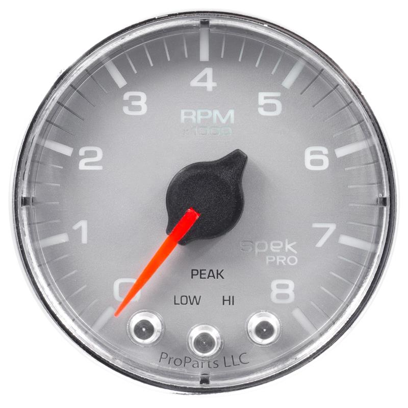 AutoMeter P34221 Spek-Pro 2-1/16in 100-300 Degrees F Transmission Temperature Gauge Stepper Silver/Chrome
