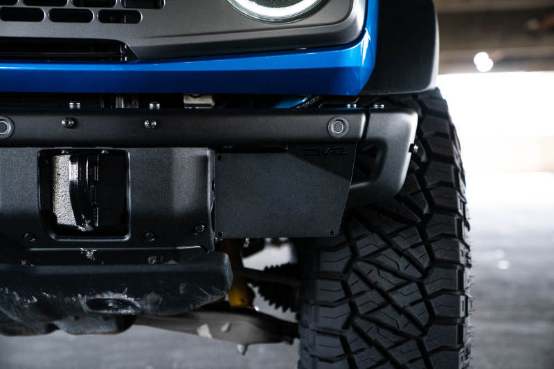 DV8 Offroad 21-22 Ford Bronco Factory Front Bumper License Relocation Bracket - Side - #LPBR-02