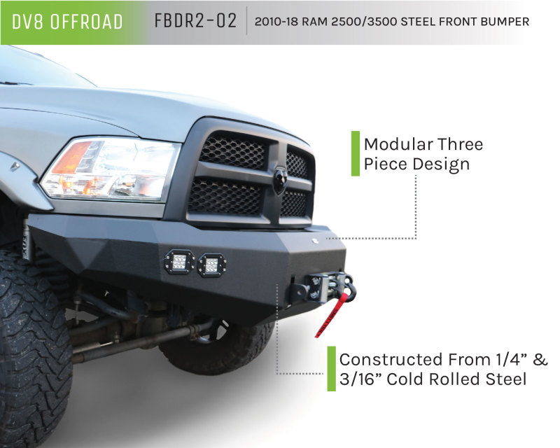 DV8 Offroad 10-14 Dodge Ram 2500/3500 Front Bumper - #FBDR2-02