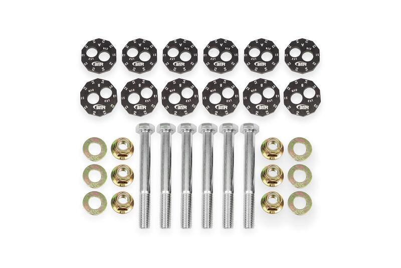 BMR 97-13 Chevrolet Corvette C5 Front & Rear Lower Control Arms Camber Bolt Kit - Black Anodized