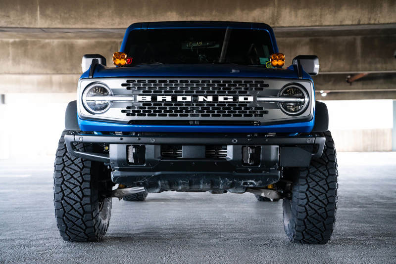 DV8 Offroad 21-22 Ford Bronco Factory Front Bumper License Relocation Bracket - Side - #LPBR-02