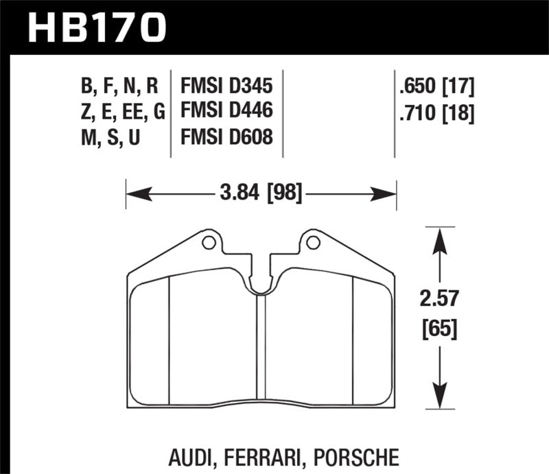 Hawk Performance HB170Z.650 Performance Ceramic Street Brake Pads