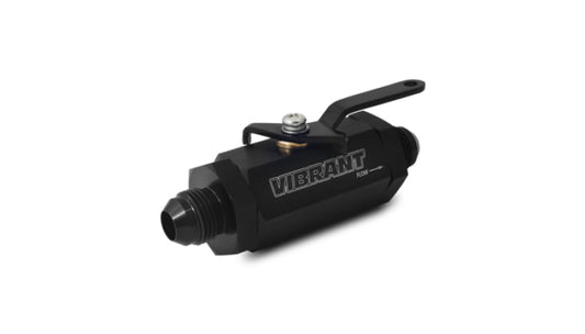 Vibrant -4AN to -4AN Male Shut Off Valve - Black