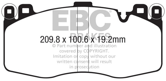 EBC 2015+ BMW X5M 4.4TT (F85) Yellowstuff Front Brake Pads DP42370R