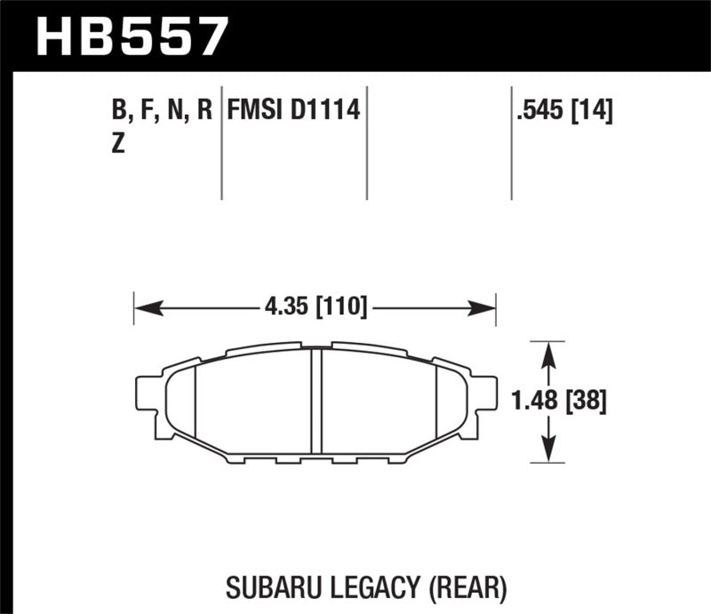 Hawk Performance HB557Z.545 Performance Ceramic Street Brake Pads