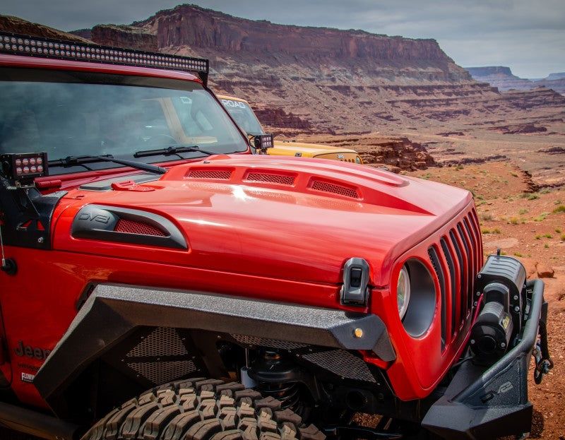 DV8 Offroad 18+ Jeep JL Heat Dispersion Hood - Primer Black - #HDMBJL-01