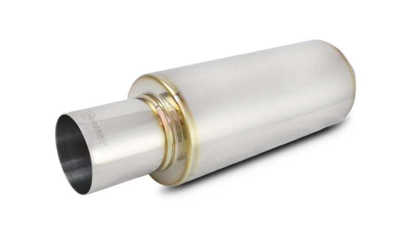 Vibrant TPV Round Muffler (23in Long) with 4in Round Tip Straight Cut - 4in