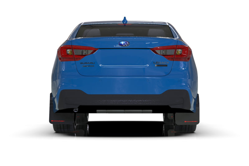 Rally Armor UR Mud Flaps - 2020-2025 Subaru Legacy - Black/Red Logo - #MF64-UR-BLK/RD