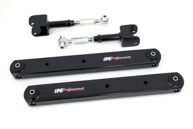 UMI Performance 402119-B Rear Control Arms Boxed Lowers Adjustable Uppers Black