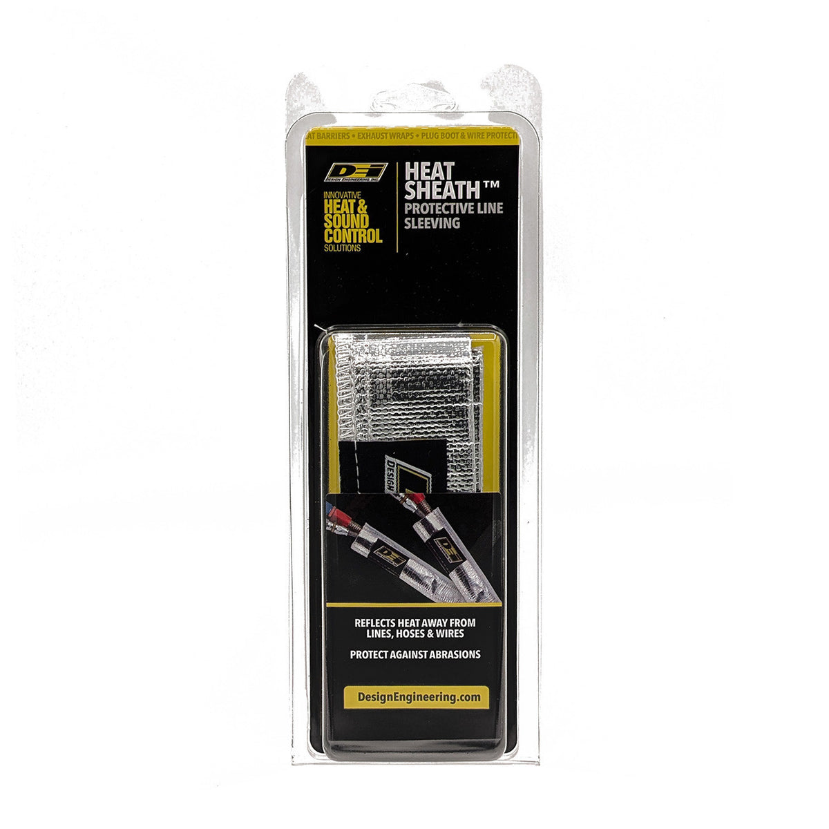 DEI Heat Sheath 3/4in x 3ft - Aluminized Sleeving - Sewn Edge