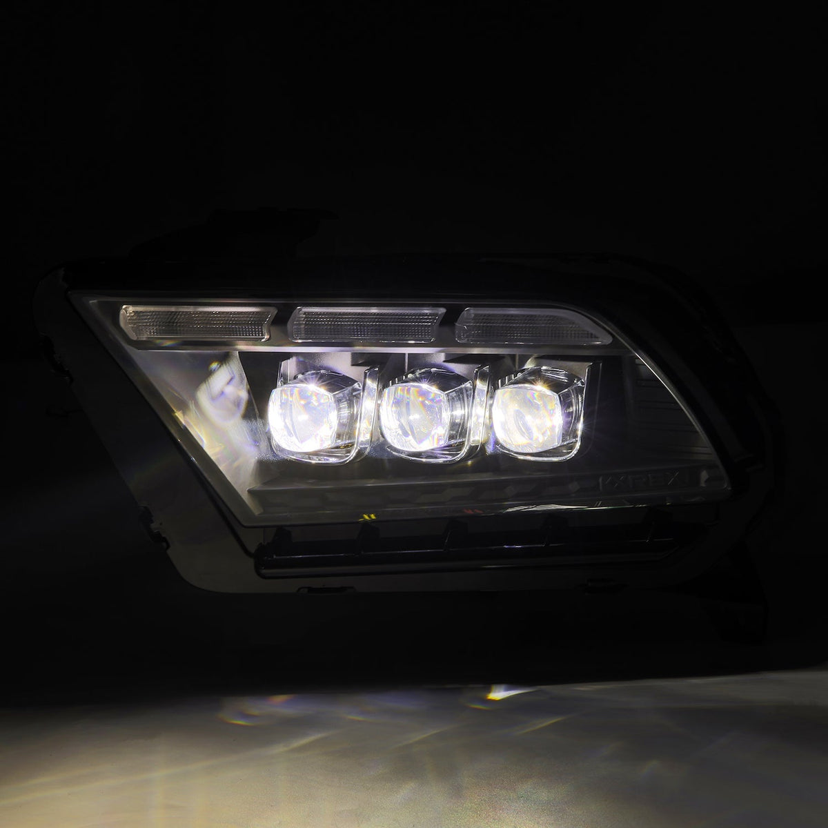 AlphaRex 880490 10-12 Ford Mustang NOVA-Series LED Projector Headlights Alpha-Black with Activation Lght & Sequential Signal Switchback DBL