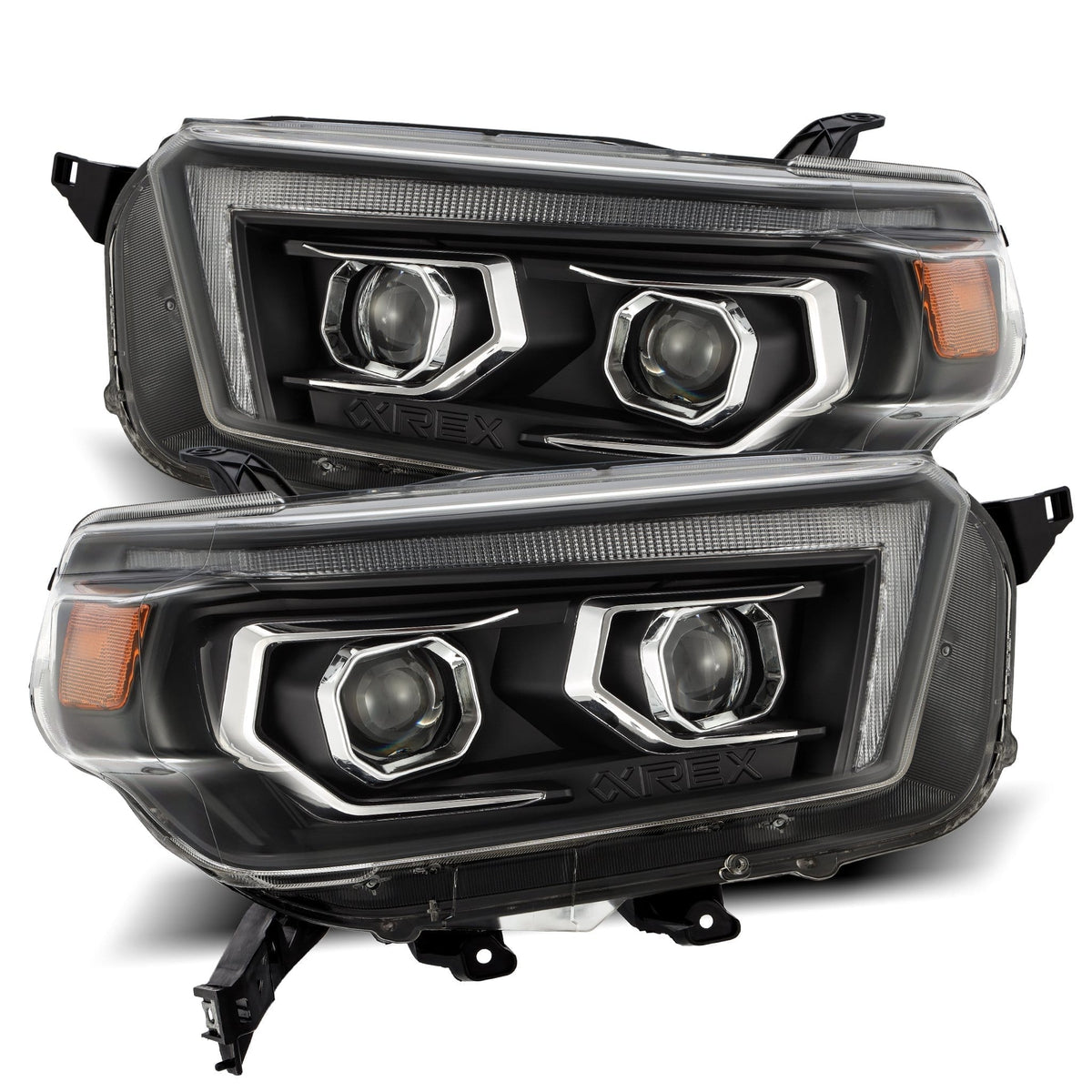 AlphaRex 880757 10-13 Toyota 4Runner LUXX LED Projector Headlights Plank Style Black with Sequential Signal/DRL