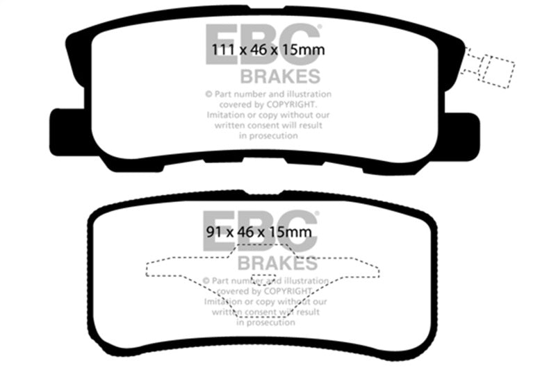 EBC 09+ Jeep Compass 2.0 (302mm Rear Rotors) Greenstuff Rear Brake Pads DP61407